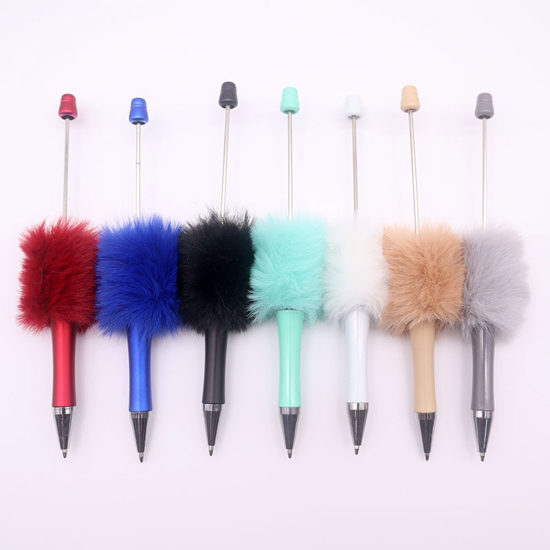 DIY fuzzy pen, Beadable fluffy pen, DIY ballpoint pen