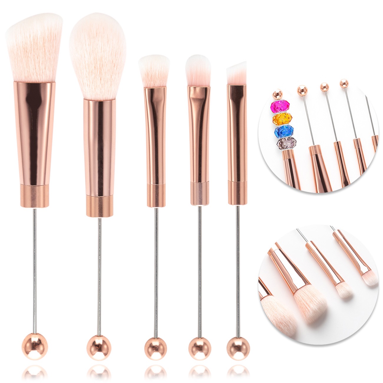 DIY Beadable metal handle makeup brushes, DIY project diy brushes